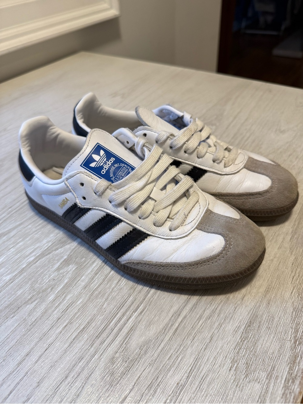 adidas Samba OG - Cloud White / Core Black / Clear Granite | US 5